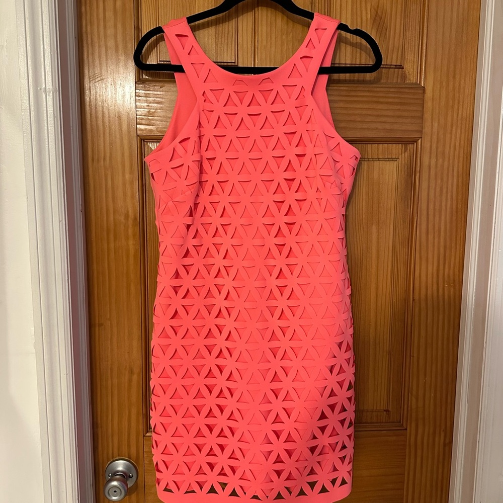 Pink Sleeveless Geometric Dress - lily Pulitzer